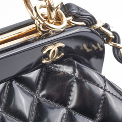 Chanel Mademoiselle Frame Patent Leather Bag Black