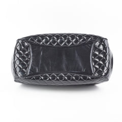 Chanel Mademoiselle Frame Patent Leather Bag Black