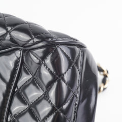 Chanel Mademoiselle Frame Patent Leather Bag Black