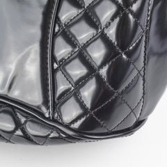 Chanel Mademoiselle Frame Patent Leather Bag Black