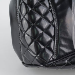 Chanel Mademoiselle Frame Patent Leather Bag Black