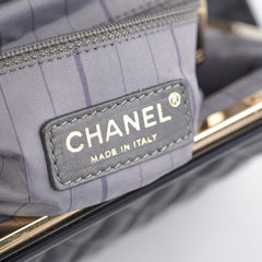 Chanel Mademoiselle Frame Patent Leather Bag Black