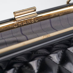 Chanel Mademoiselle Frame Patent Leather Bag Black