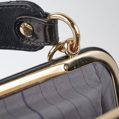 Chanel Mademoiselle Frame Patent Leather Bag Black