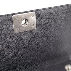 Chanel Old Medium Caviar Boy Black Microchip