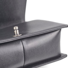 Chanel Old Medium Caviar Boy Black Microchip