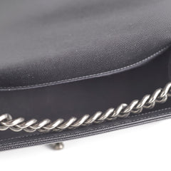 Chanel Old Medium Caviar Boy Black Microchip