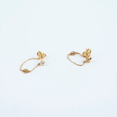 Louis Vuitton Small Stud   Petit Louis M00390 Chain Blossom Earrings