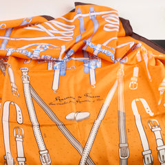 Hermes Silk Scarf Orange 20x 120cm