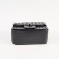 Chanel Mini Square Flap Chevron Black