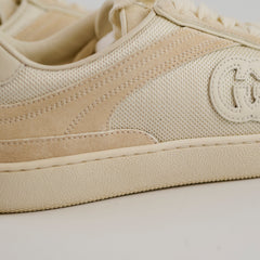 Gucci G75 Suede/Mesh Sneakers Beige Size 37.5