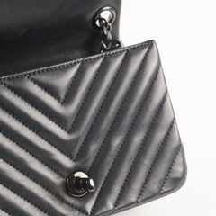 Chanel Mini Square Flap Chevron Black