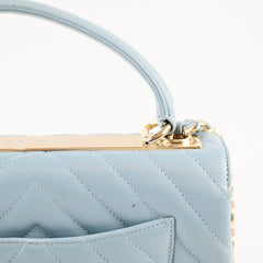 Chanel Medium Trendy CC Chevron Light Blue