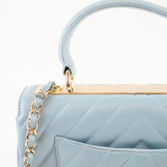 Chanel Medium Trendy CC Chevron Light Blue