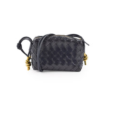 Bottega Veneta Mini Loop Metal Knot Bag Black