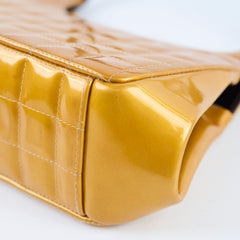 Chanel Kiss Vintage Patent Mustard Yellow / Brown Tote (6 Series)