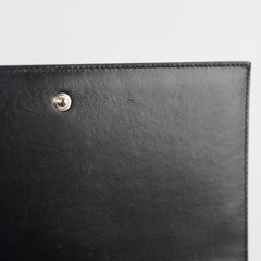 Saint Laurent Croc Embossed Wallet on Chain Black