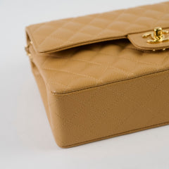 Chanel Medium Classic Flap Dark Beige Caviar 24k Gold - 10 Series (2005)