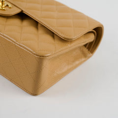 Chanel Medium Classic Flap Dark Beige Caviar 24k Gold - 10 Series (2005)
