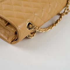 Chanel Medium Classic Flap Dark Beige Caviar 24k Gold - 10 Series (2005)