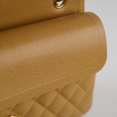 Chanel Medium Classic Flap Dark Beige Caviar 24k Gold - 10 Series (2005)