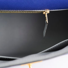 Hermes Kelly 28 Epsom Bi Colour Bleu Electrique - A Stamp