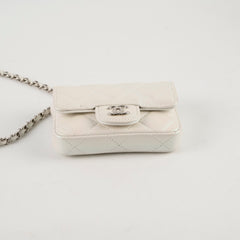 Chanel Bow Strap Micro Belt Bag on Chain Iridescent Pearl