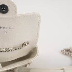 Chanel Bow Strap Micro Belt Bag on Chain Iridescent Pearl