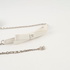 Chanel Bow Strap Micro Belt Bag on Chain Iridescent Pearl