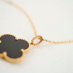 34824. Van Cleef & Arpels Magic Alhambra Long Necklace 1 Motif Onyx