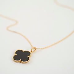 34824. Van Cleef & Arpels Magic Alhambra Long Necklace 1 Motif Onyx