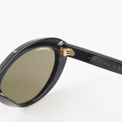 Chanel Oval Acetate Cat Eye Sunglasses Black