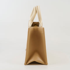 Dior Small Booktote Oblique Chambray Calfskin Gold/Natural