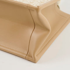 Dior Small Booktote Oblique Chambray Calfskin Gold/Natural