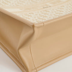 Dior Small Booktote Oblique Chambray Calfskin Gold/Natural