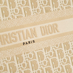 Dior Small Booktote Oblique Chambray Calfskin Gold/Natural