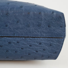 Fendi Small First Clutch Ostrich Blue