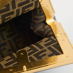 Fendi Small First Clutch Ostrich Blue