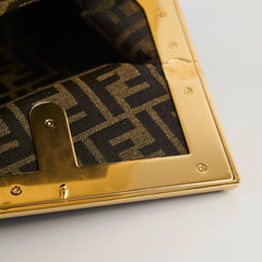 Fendi Small First Clutch Ostrich Blue