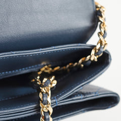 Chanel Quilted Calfskin Top Handle Navy