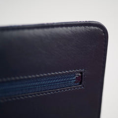 Chanel Quilted Lambskin WOC Double Stitched Wallet On Chain Navy