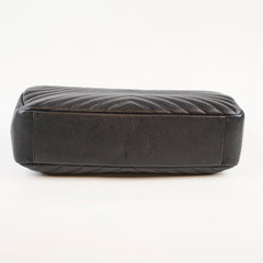 Saint Laurent Large College Chevron Calfskin Black