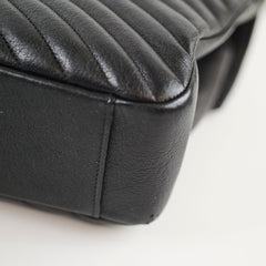 Saint Laurent Large College Chevron Calfskin Black