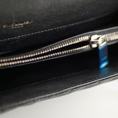 Saint Laurent Large College Chevron Calfskin Black