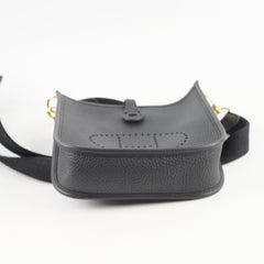 Hermes Mini Evelyne Noir Black- Stamp W