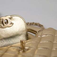 Chanel Shiny Calfskin Metallic Nano Shopper Tote Gold (Microchip)