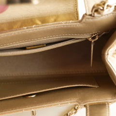 Chanel Shiny Calfskin Metallic Nano Shopper Tote Gold (Microchip)