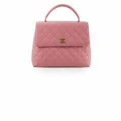 Chanel Caviar 24k Vintage Kelly Top Handle Pink