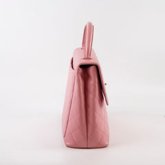 Chanel Caviar 24k Vintage Kelly Top Handle Pink