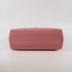 Chanel Caviar 24k Vintage Kelly Top Handle Pink